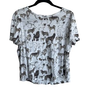 ANTHROPOLOGIE 39/52 Conversations Dog Tee Size Large